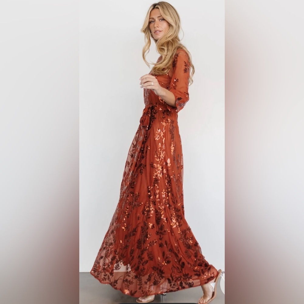 Baltic born destiny sequin maxi dress cinnamon size 3XL NWT - Picture 2 of 6